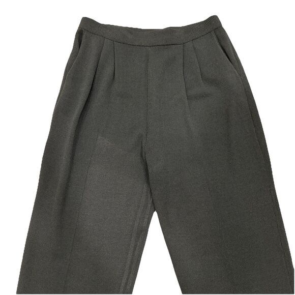 Vintage St John Basics Black Pocket Santana Knit Luxury High Rise Pants Size 10 - Picture 3 of 9